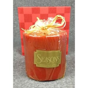 Scented Pillar Candle Absolutely Apple Seasons 4x4" Bloomingdales Box SEALED NEW